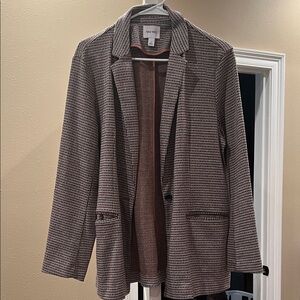 Nine West Black and White Houndstooth Blazer